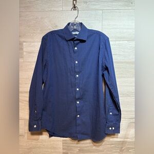 3/$30 Michael Kors Blue Slim fit button down dress Shirt size 15 1/2